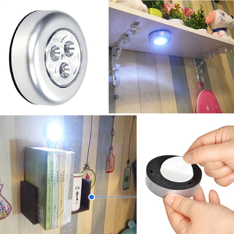 3 LED Battery Operated Touch Light  Stick-On Wall, Cabinet & Emergency Lamp (Pack of 1)