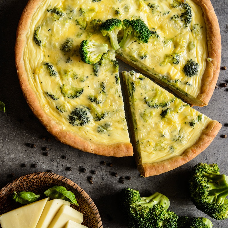 Broccoli Quiche|Serves 3-4|Serves 6-8