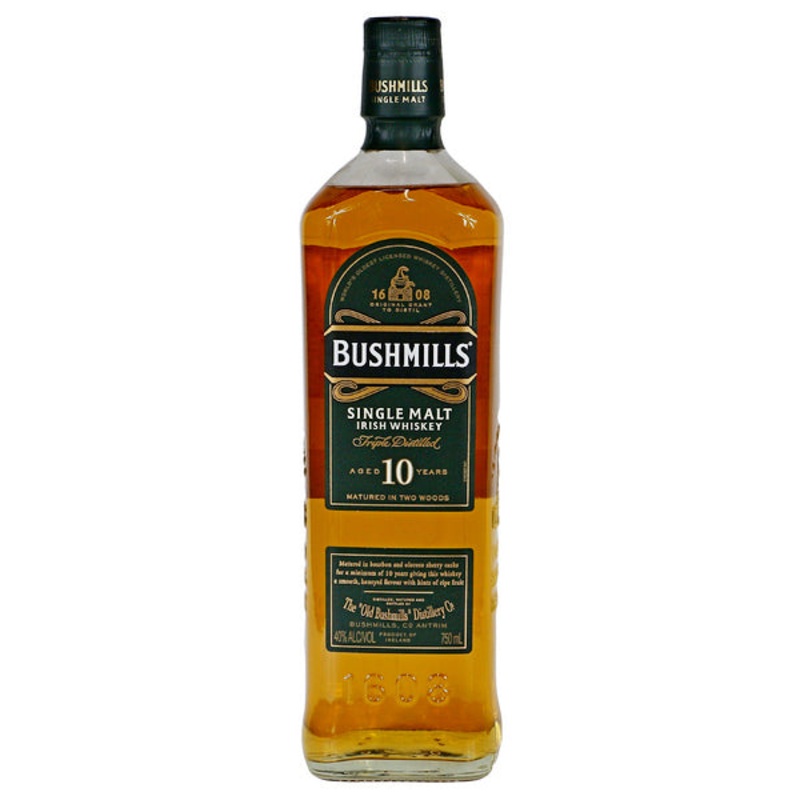 Bushmills 10 Year Old Single Malt Irish Whiskey – 750ml