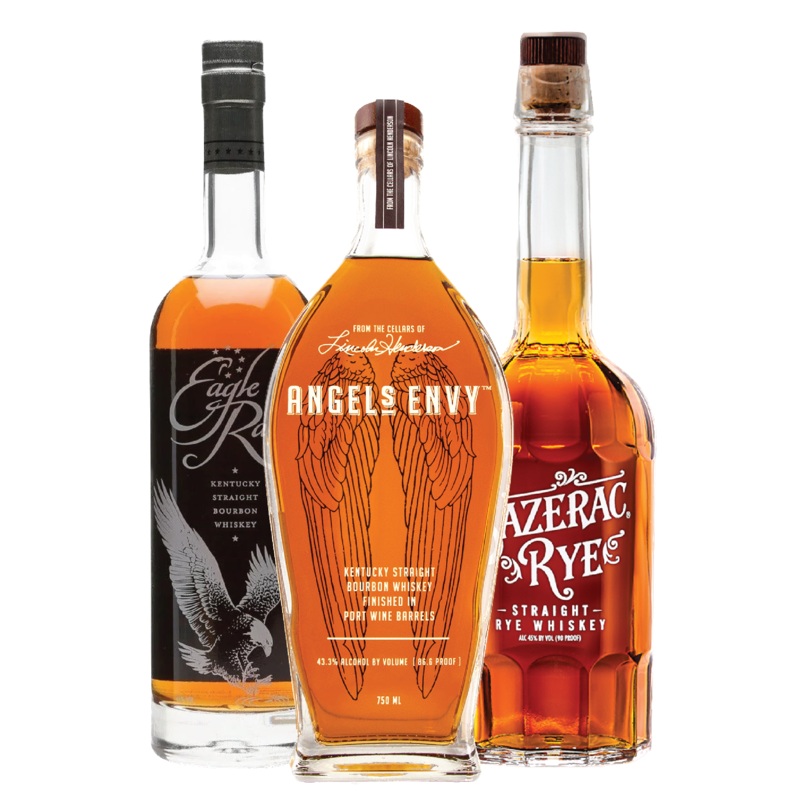 Eagle Rare and Angel’s Envy Bourbon, Sazerac Rye Whiskey Package