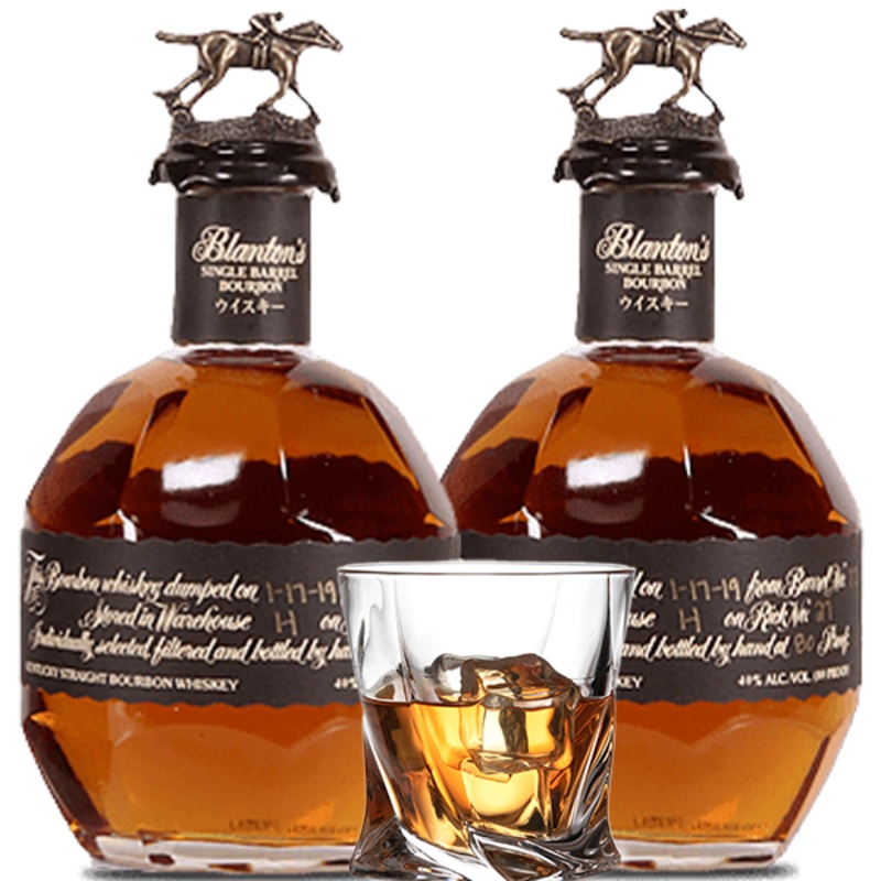 2 Blanton’s Black Label & Whiskey Glass Bundle