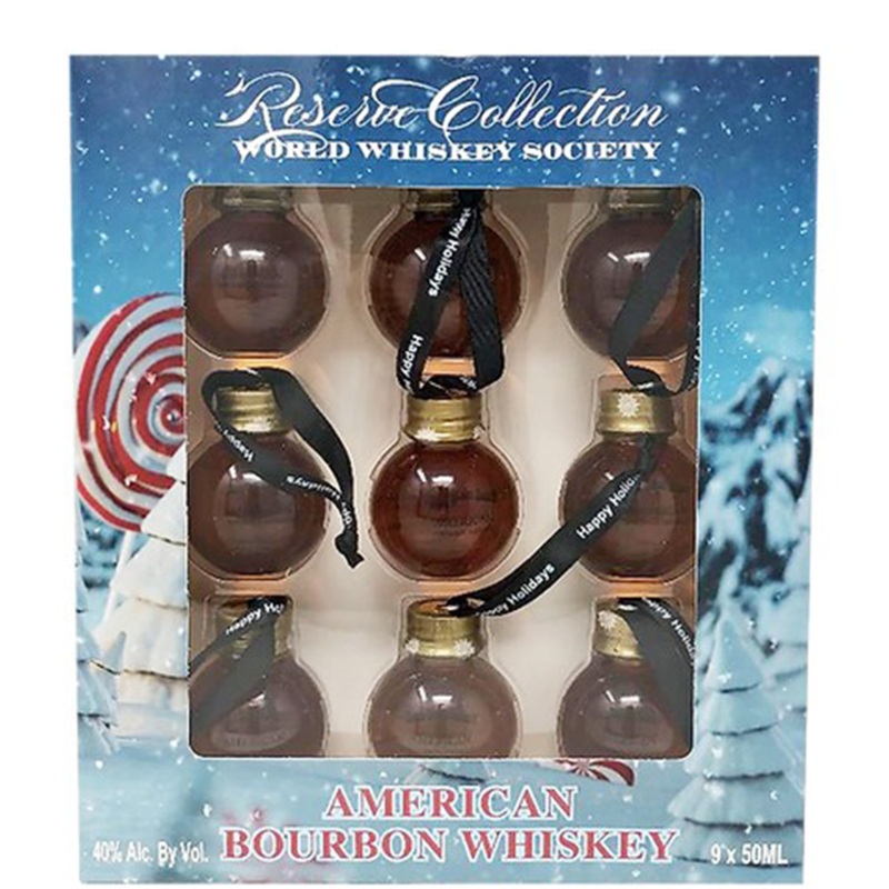 World Whiskey Society Christmas Balls Bourbon – 9 Pack