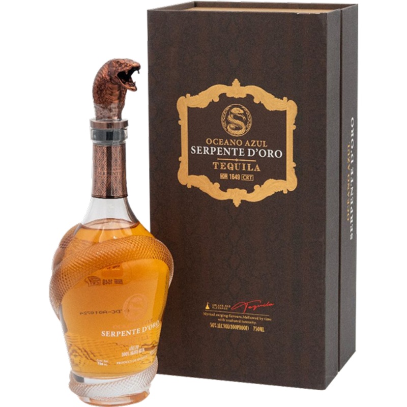 Oceano Azul Serpente D’ORO Anejo Tequila 50% ALC