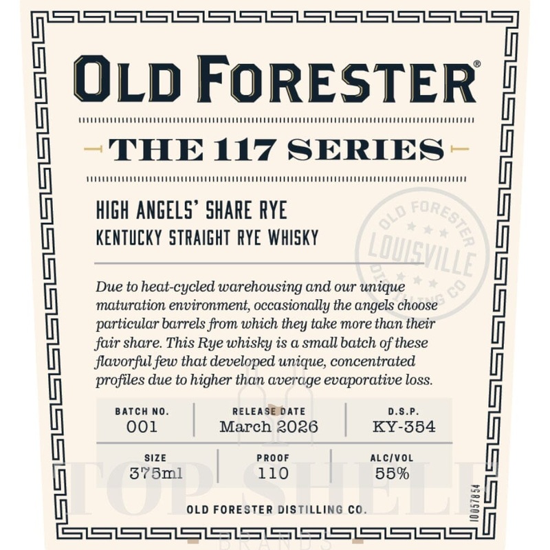 Old Forester The 117 Series High Angels Share Rye
