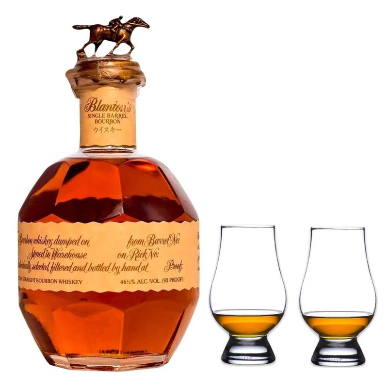 Blantons Single Barrel Red Takara Japanese Edition Bourbon Whiskey & Glencairn Whiskey Glass Set