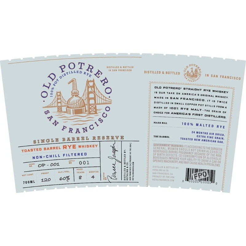 Old Potrero Single Barrel Reserve Toasted Barrel Rye Whiskey