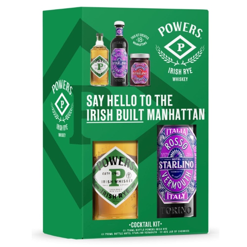 Powers Rye Gift Set Irish Built Manhattan