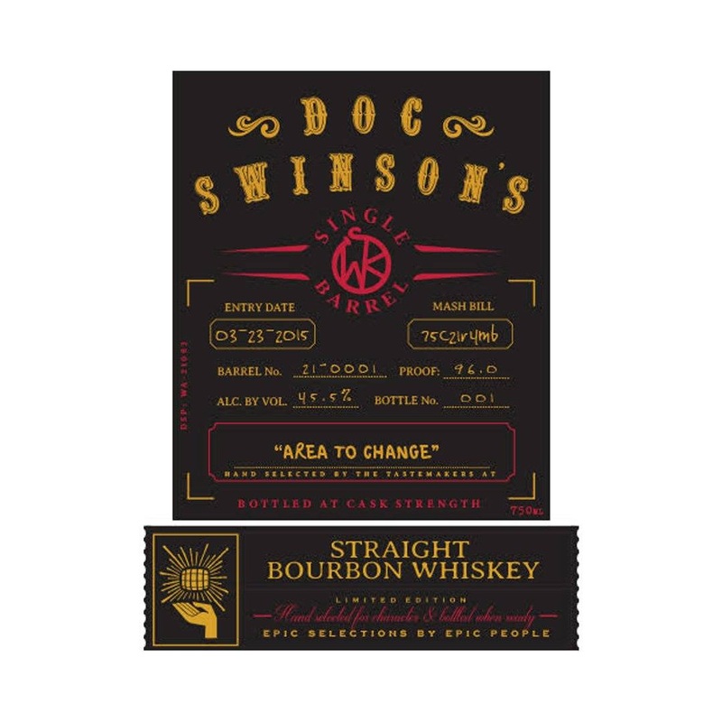 Doc Swinsons Single Barrel Straight Bourbon