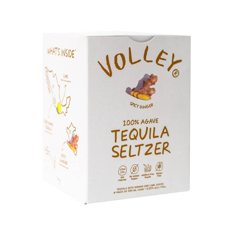 VOLLEY TEQUILA SELTZER Spicy Ginger 4PK