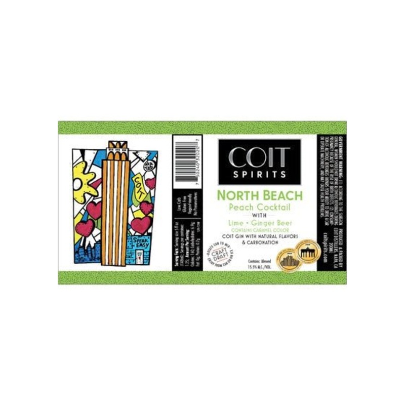 COIT SPIRITS Spirits North Beach Peach Gin Cocktail 4PK