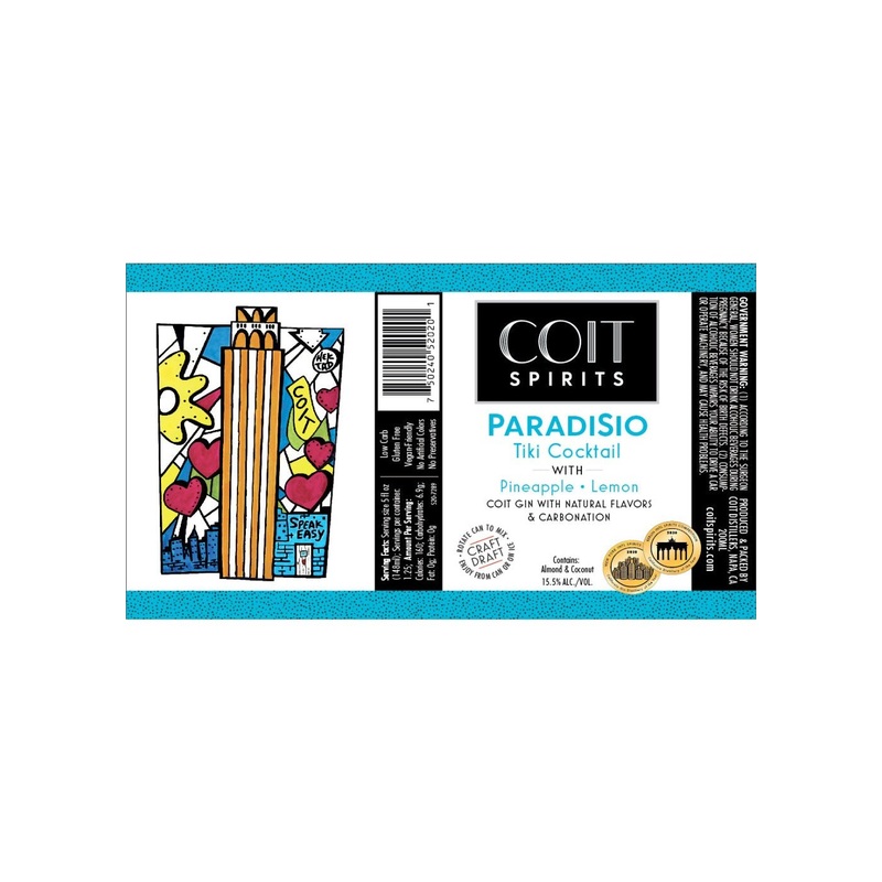 COIT SPIRITS Spirits Paradiso Tiki Gin Cocktail 4PK