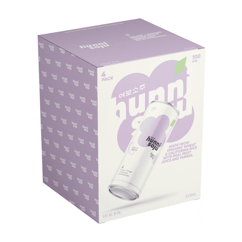 HUNNI SOJU Grape & Ginger Sparkling Soju 4PK