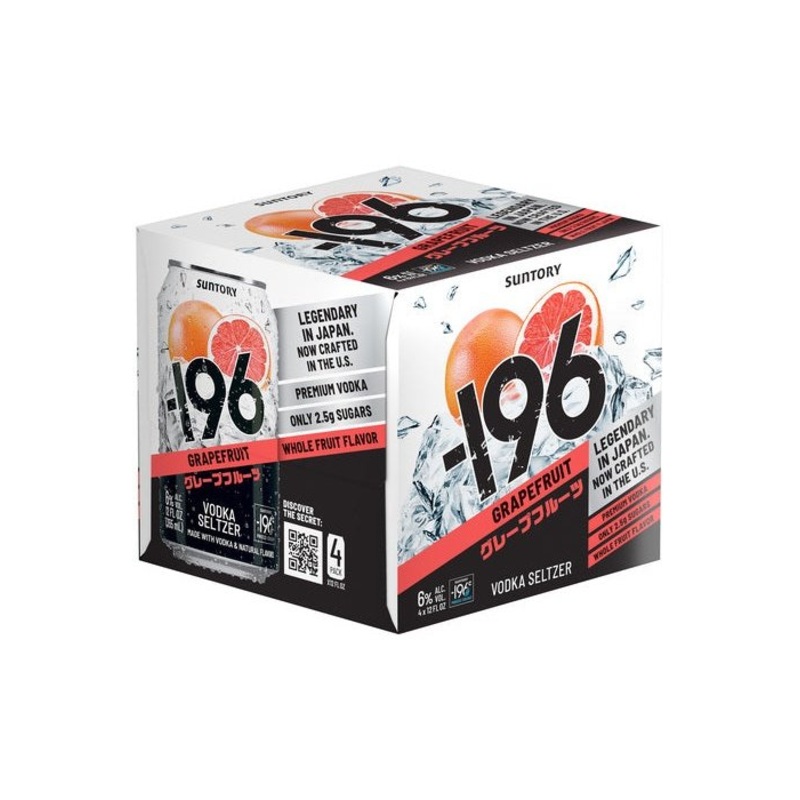 SUNTORY -196 Grapefruit Vodka Seltzer 4 Pack