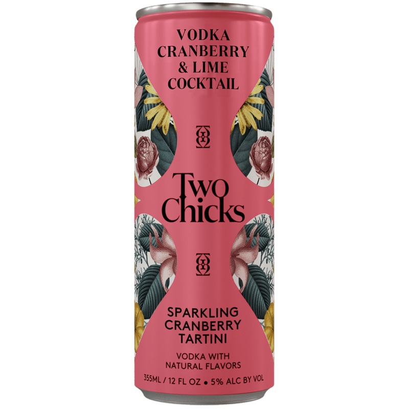 TWO CHICKS Cranberry Tartini Sparkling Vodka Soda