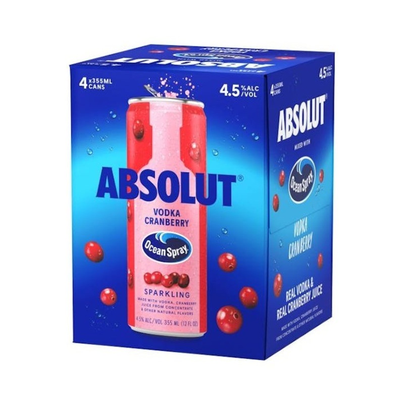 ABSOLUT VODKA Vodka Cranberry 4 Pack