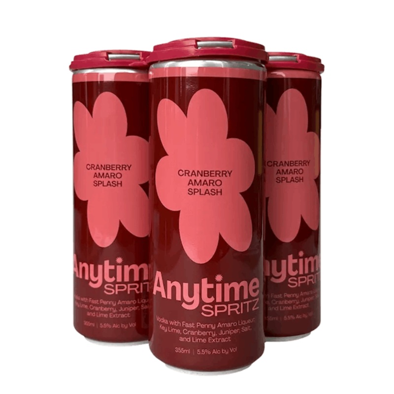 ANYTIME SPRITZ Cranberry Amaro Splash 4 Pack