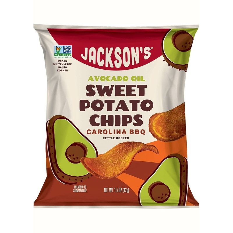 JACKSON’S CHIPS Carolina Barbecue Sweet Potato Chips With Avocado Oil