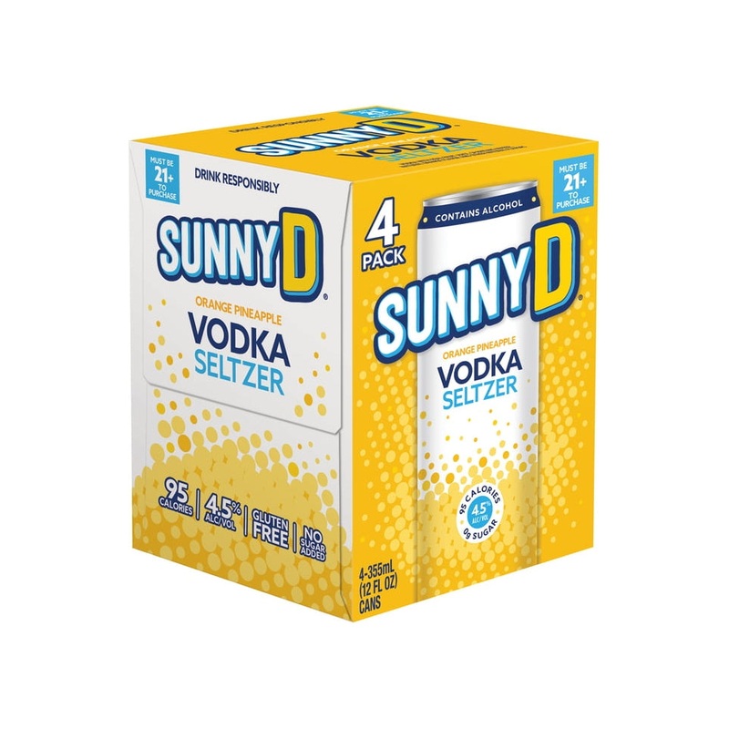 SUNNY D Orange Pineapple Vodka Seltzer 4 Pack