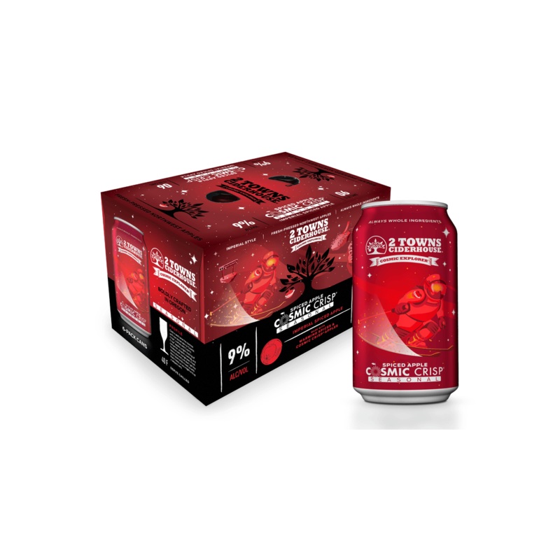 2 TOWNS CIDERHOUSE Cosmic Explorer Spiced Apple Cosmic Crisp 6 Pack