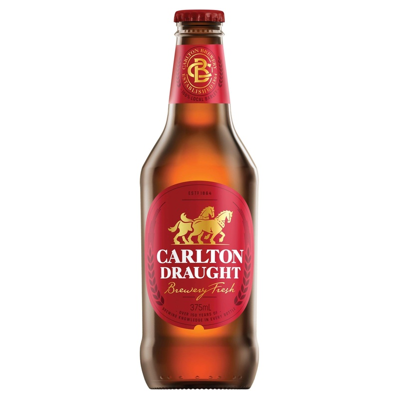 Carlton Draught Bottle 375mL|Single|6 Pack|24 Pack