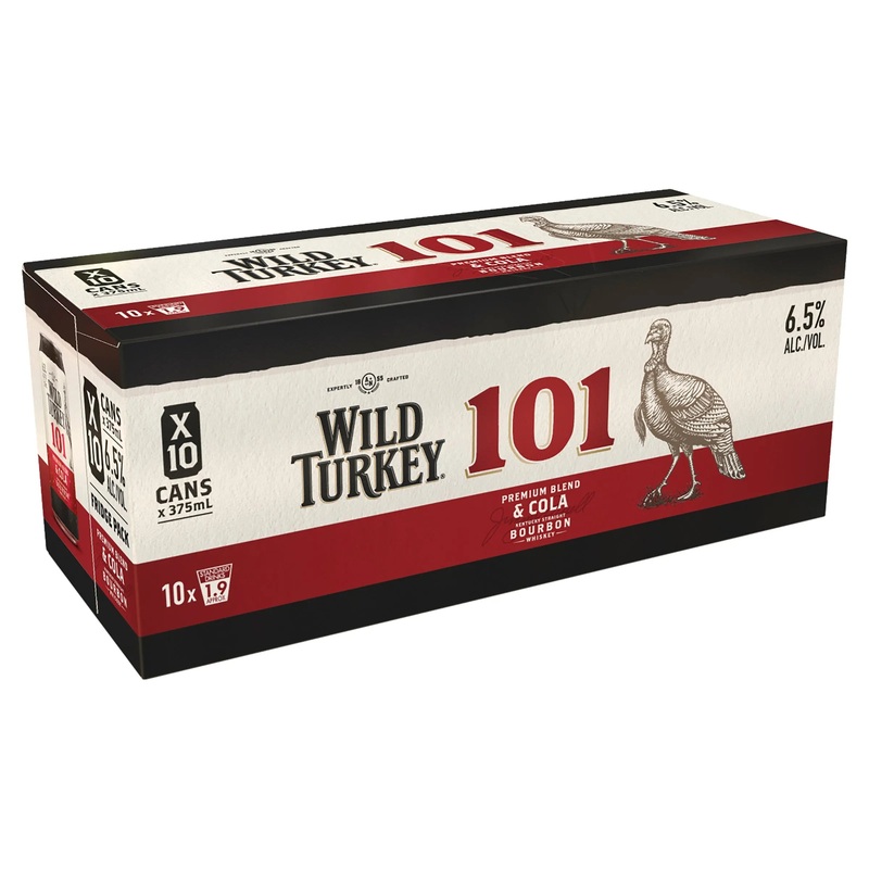 Wild Turkey 101 Bourbon & Cola 10 Pack Can 375mL