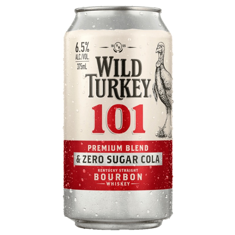 Wild Turkey 101 Bourbon & Zero Sugar Cola Can 375mL