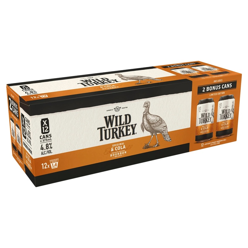 Wild Turkey Bourbon & Cola 12 Pack Can 375mL