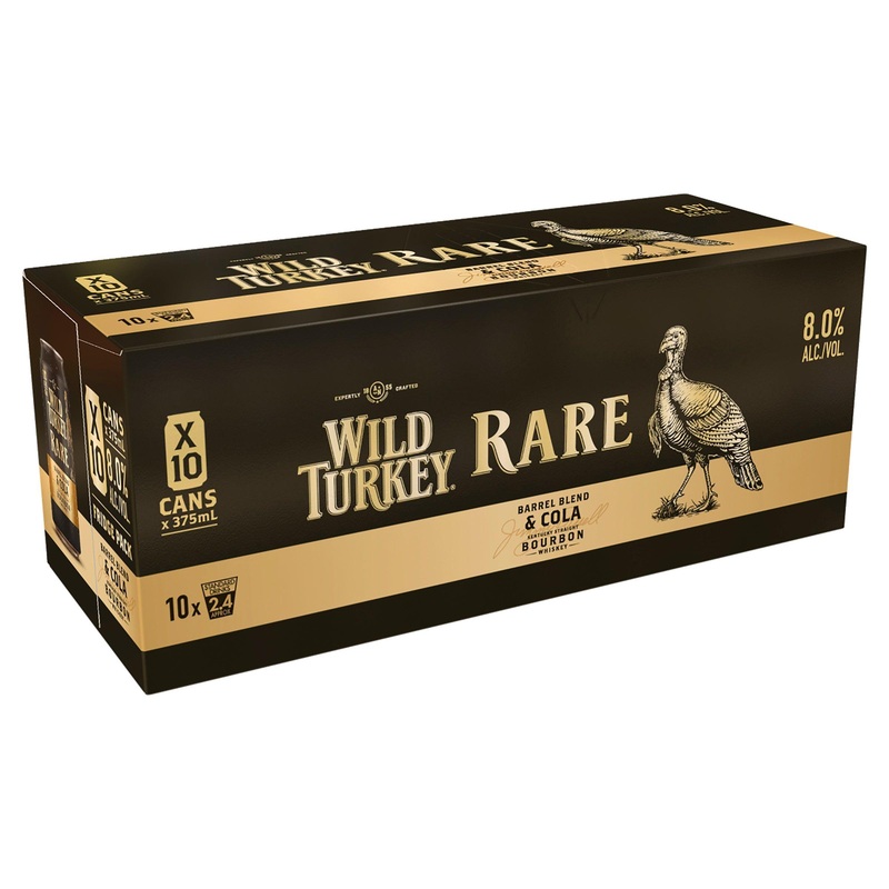 Wild Turkey Rare Bourbon & Cola 10 Pack Can 375mL