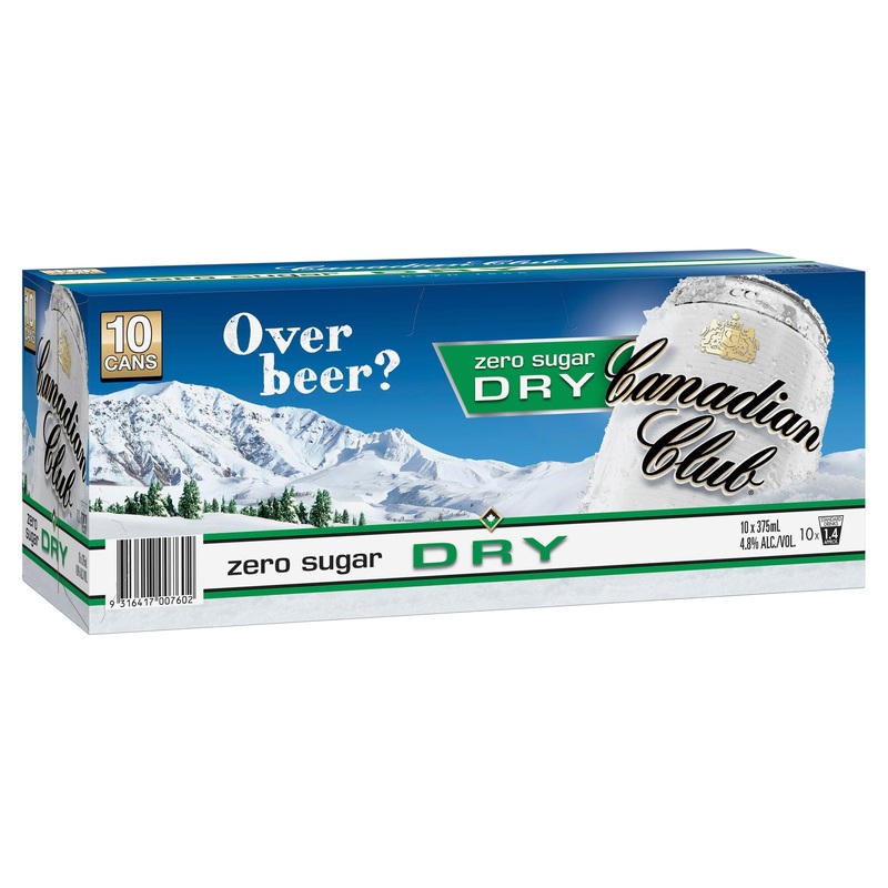 Canadian Club Whisky & Zero Sugar Dry 10 Pack Can 375mL