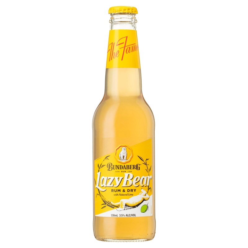 Bundaberg Lazy Bear Rum & Dry With Lime Bottle 330mL