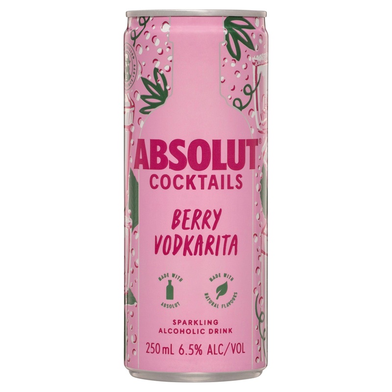 Absolut Cocktails Berry Vodkarita Can 250mL