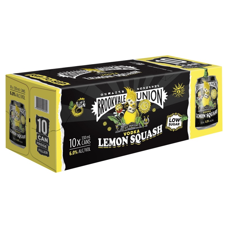 Brookvale Union Vodka Lemon Squash 10 Pack Can 330mL
