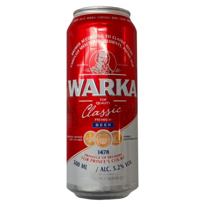 Warka Polish Beer Can 500mL|Single|2 Pack|24 Pack