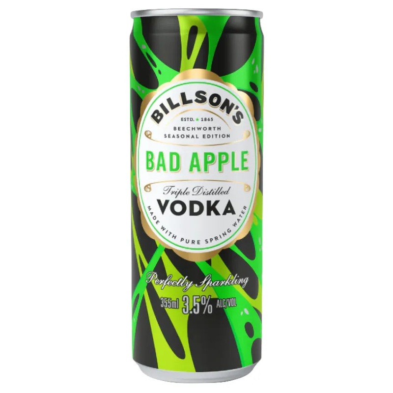 Billson’s Vodka Bad Apple Can 355mL