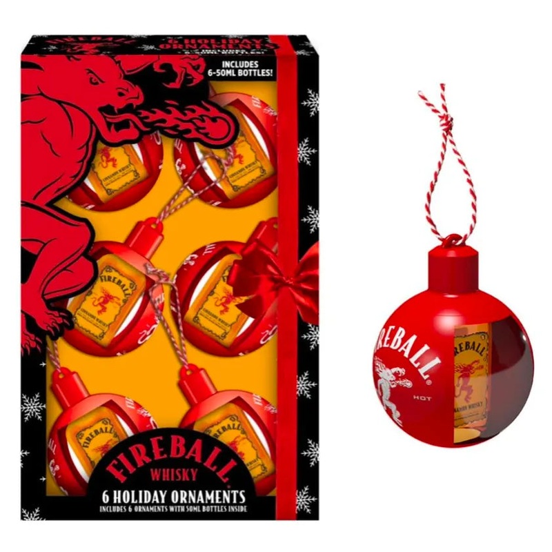 Fireball Cinnamon Whiskey Ornament 6 Pack 50mL