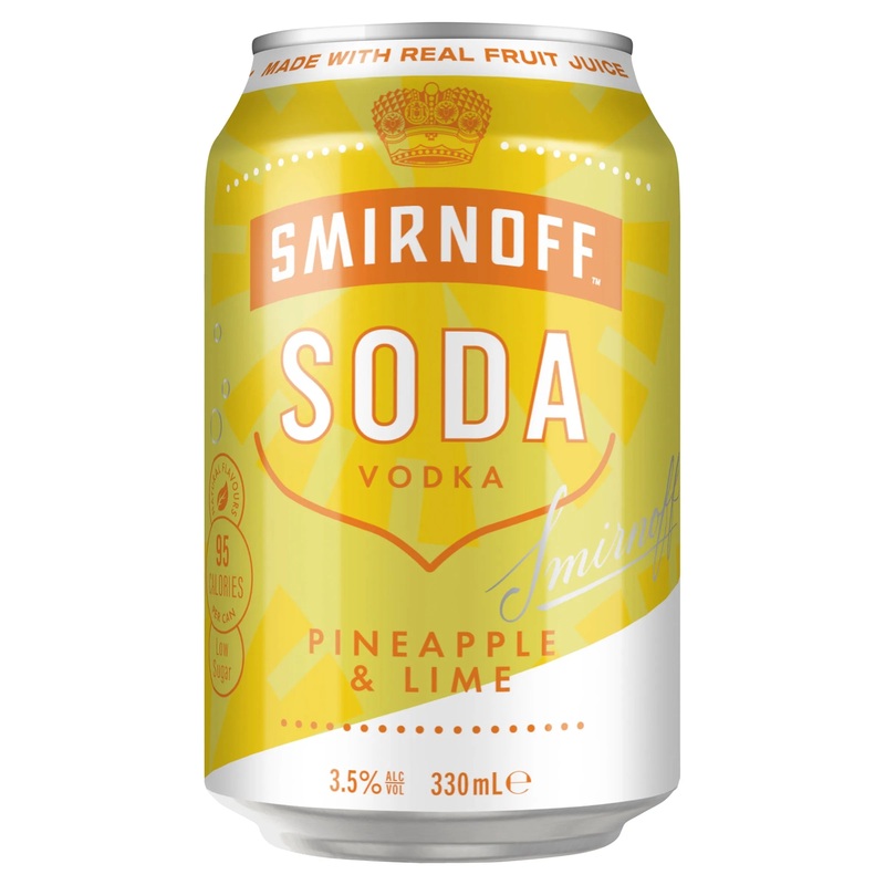 Smirnoff Soda Pineapple & Lime Can 330mL