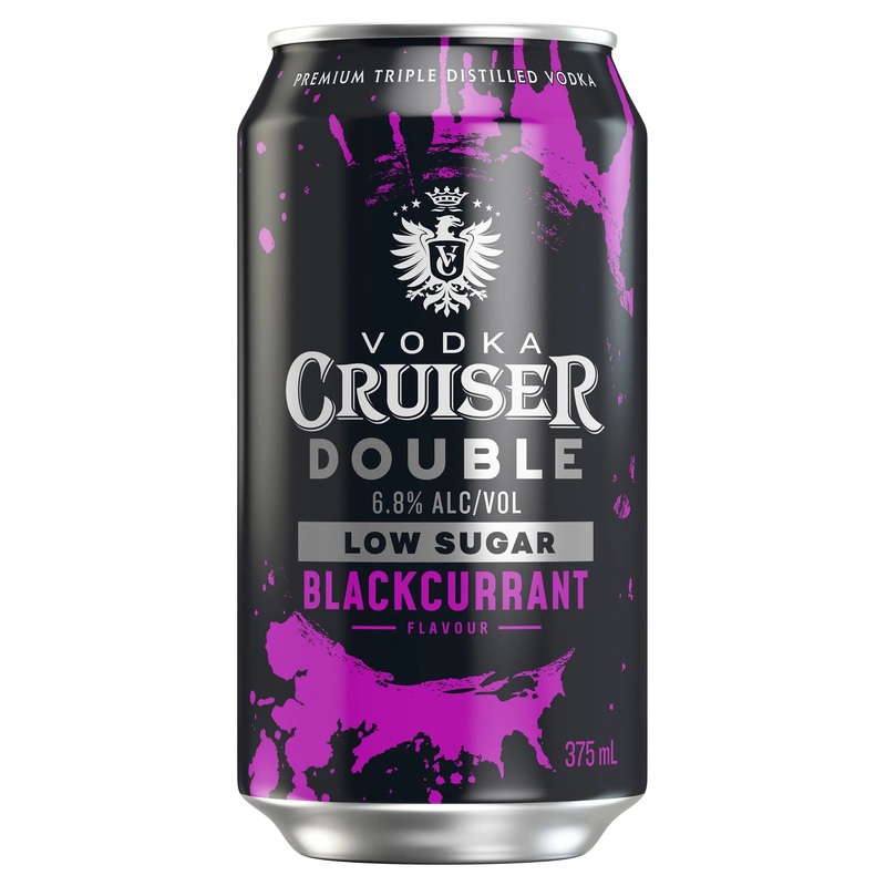 Vodka Cruiser Double Low Sugar Blackcurrant Can 375mL