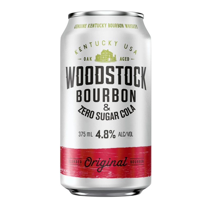 Woodstock Bourbon & Zero Sugar Cola 4.8% Can 375mL