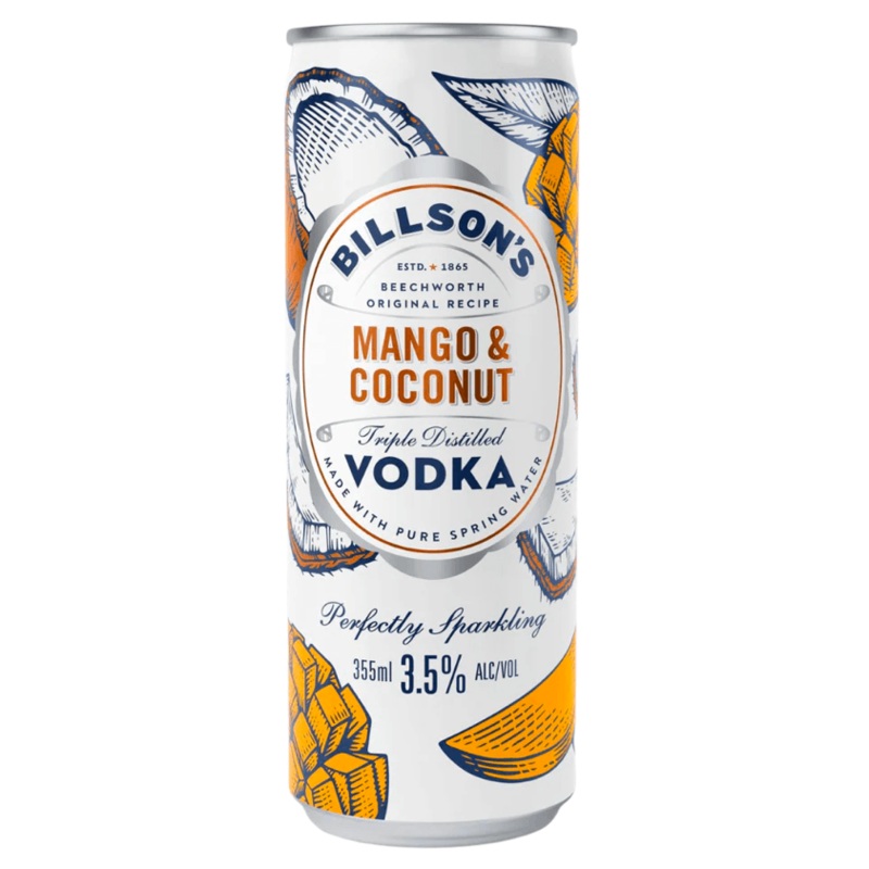 Billson’s Vodka Mango Coconut Can 355mL
