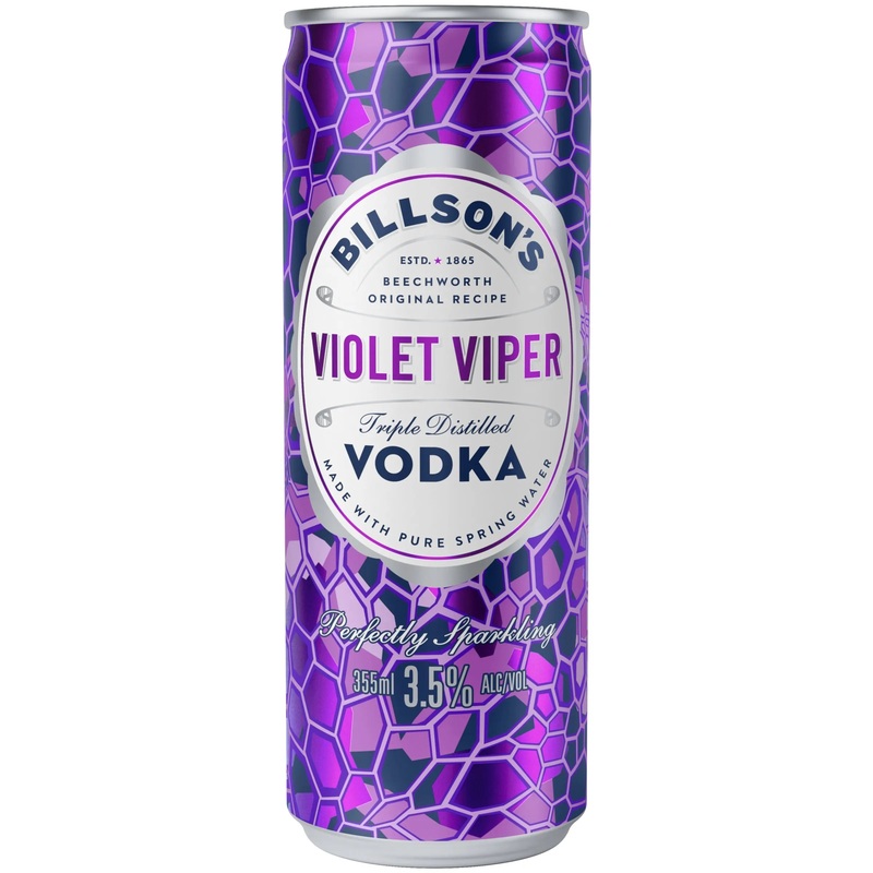 Billson’s Vodka Violet Viper Can 355mL