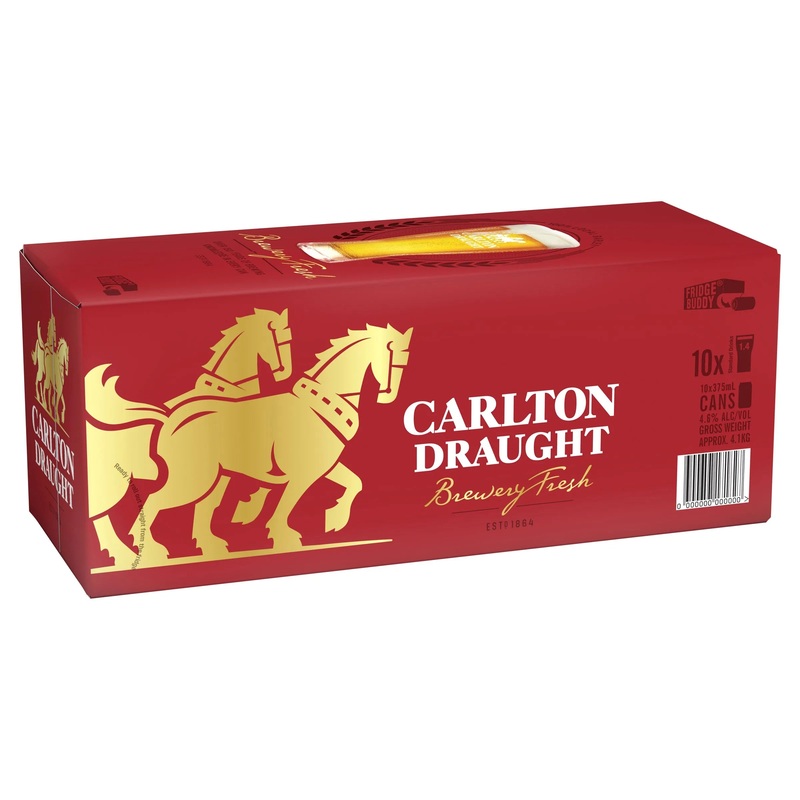 Carlton Draught 10 Pack Can 375mL
