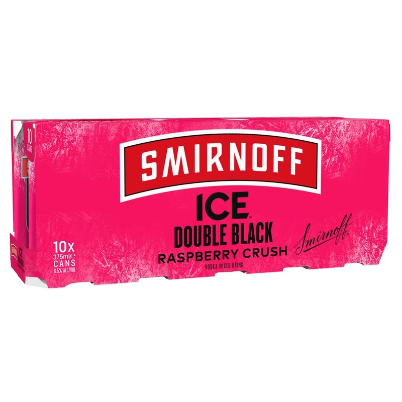 Smirnoff Ice Double Black Raspberry Crush Vodka 6.5% 10 Pack Can 375mL