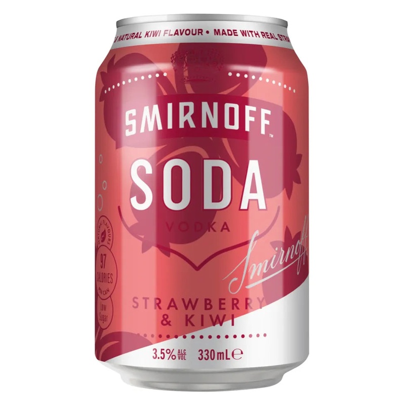 Smirnoff Soda Strawberry & Kiwi Can 330mL