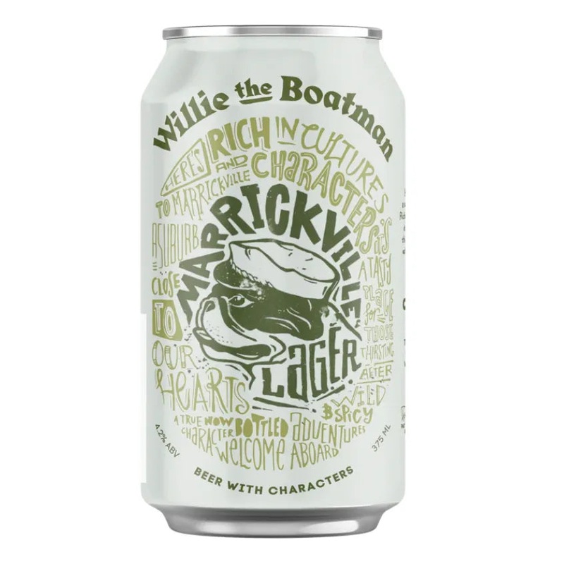 Willie the Boatman Marrickville Lager Can 375mL
