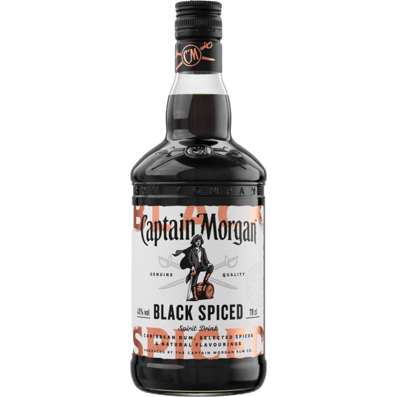 Captain Morgan Black Spiced Spirit Drink with Caribbean Rum