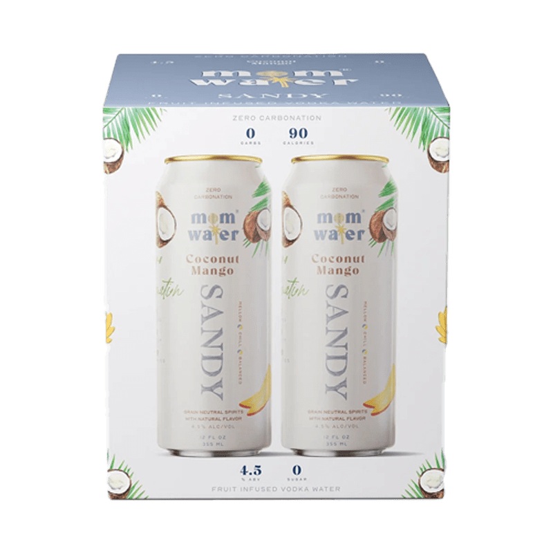 Mom Water Sandy – Coconut Mango Cocktail 12.oz 4 Pack