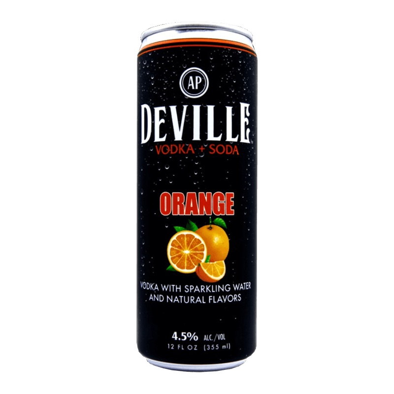 Deville Beverage Co. Vodka + Soda Orange 12.oz 4 Pack