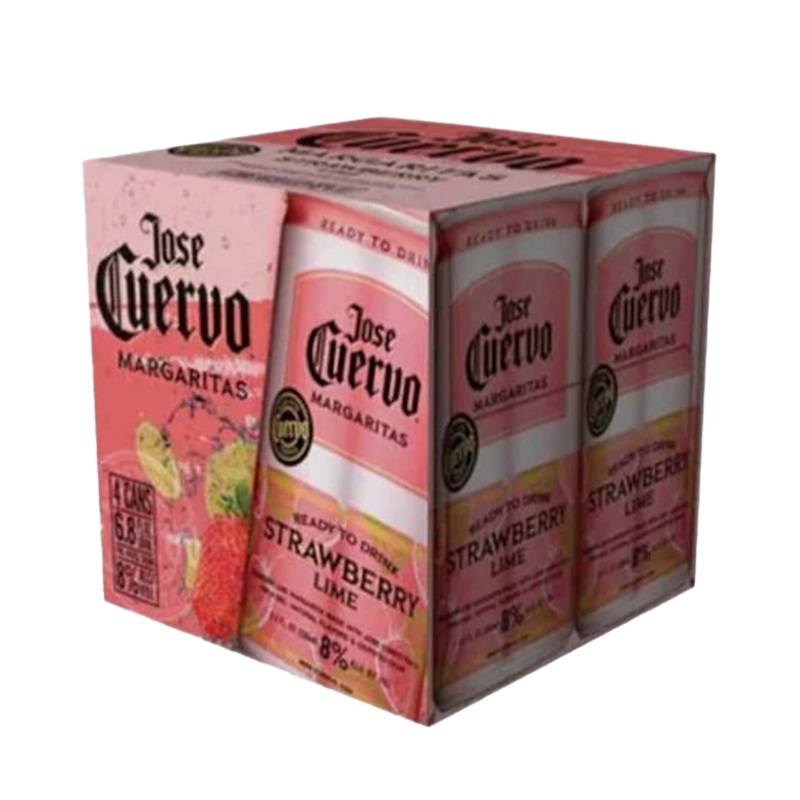 Jose Cuervo Authentic Sparkling Strawberry Margarita 200mL 4 Pack