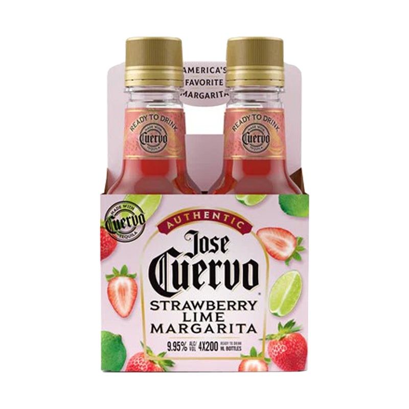 Jose Cuervo Authentic Strawberry Lime Margarita 200mL 4 Pack