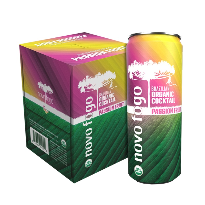 Novo Fogo Brazilian Organic Cachaca Cocktail Passion Fruit 4 Pack